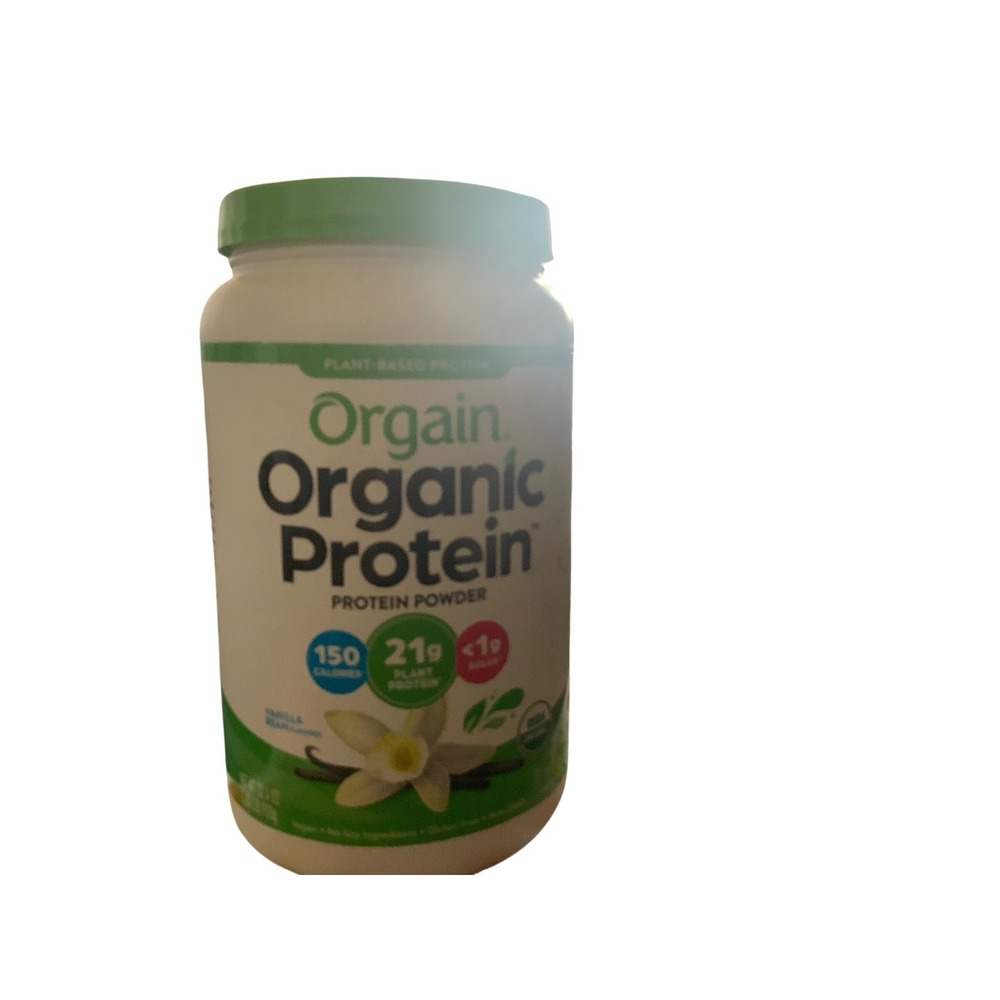 Orgain Organic Protein Powder Vanilla Bean 2.03lb Plant Based Vegan Non-GMO
